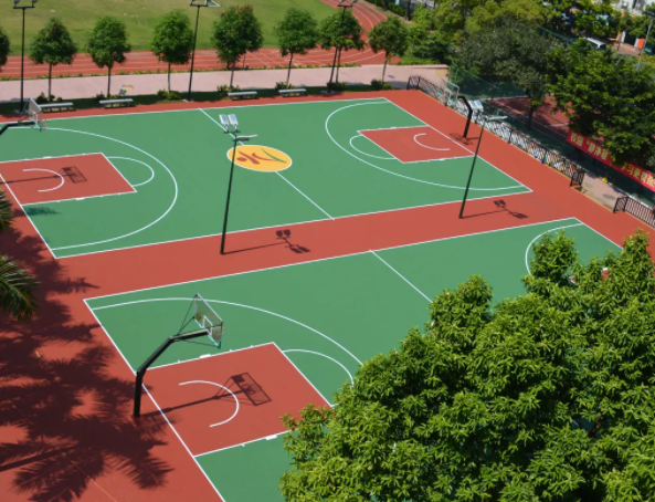 硅PU籃球場施工 硅PU籃球場施工